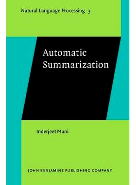 预订 Automatic Summarization: 9789027249869