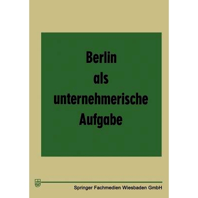 预订 Berlin als unternehmerische Aufgabe: 9783409900140