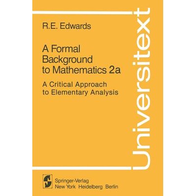 预订 A Formal Background to Mathematics 2a A Critical Approach to Elementary Analysis 9780387905136
