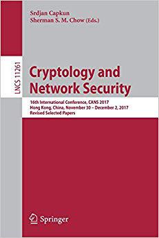 【预售】Cryptology and Network Security