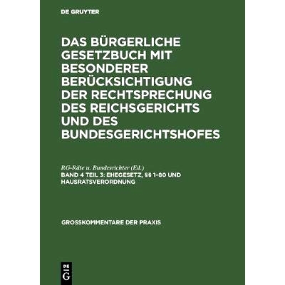 预订 Ehegesetz, §§ 1–80 und Hausratsverordnung: 9783111311357