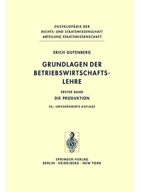 预订 Grundlagen der Betriebswirtschaftslehre: Die Produktion: 9783642619908