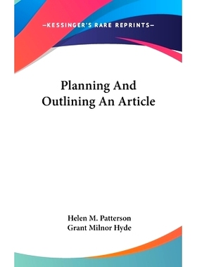 预订 Planning and Outlining an Article: 9781161571301