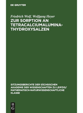 预订 Zur Sorption an Tetracalciumaluminathydroxysalzen: 9783112503232