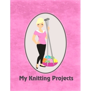 预订 My Knitting Projects: Modern Knitting Woman With Blonde Hair on a Dark Rose Background, Glossy Finish: 978168801271