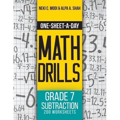 预订 One-Sheet-A-Day Math Drills: Grade 7 Subtraction - 200 Worksheets (Book 22 of 24): 9781627342353