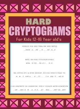 预订 Hard Cryptograms For Kids 12-16 Year old’s: Large Print Interesting Cryptoquips Puzzle Book: 9798321739228