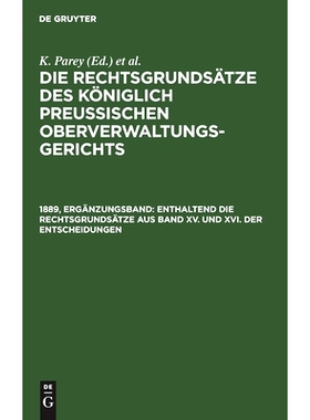 预订 Enthaltend die Rechtsgrundsätze aus Band XV. und XVI. der Entscheidungen: 9783112386378