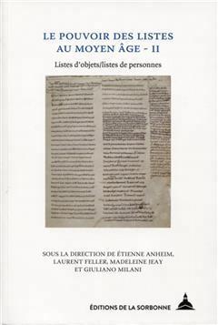 [预订]Le pouvoir des listes au Moyen Age, Vol. 2. Listes d’objets, listes de personnes 9791035105747