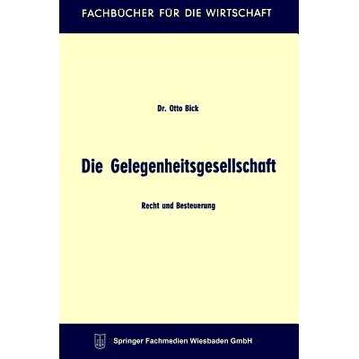 预订 Die Gelegenheitsgesellschaft: Recht und Besteuerung: 9783663126751