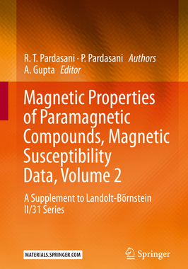 预订 Magnetic Properties of Paramagnetic Compounds, Magnetic Susceptibility Data, Volume 2