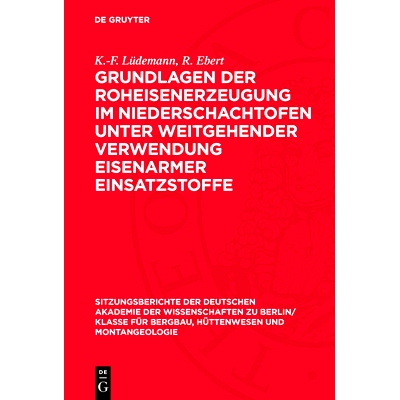 预订 Grundlagen der Roheisenerzeugung im Niederschachtofen unter weitgehender Verwendung eisenarmer Einsatzstoffe: Mitte