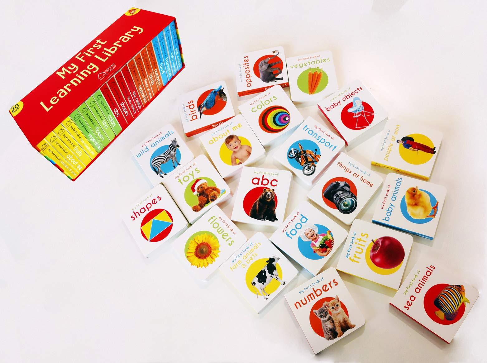 儿童早教认知启蒙单词纸板书 20册礼品套装 Wonder House 英文原版 My First Complete Learning Library Board Books