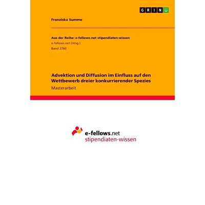 预订 Advektion und Diffusion im Einfluss auf den Wettbewerb dreier konkurrierender Spezies: 9783346398987