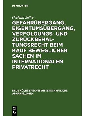 预订 Gefahrübergang, Eigentumsübergang, Verfolgungs- und Zurückbehaltungsrecht beim Kauf beweglicher Sachen im intern