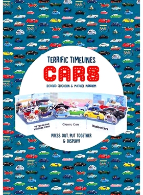 现货 了不起的时间线：汽车 英文原版 儿童启蒙认知 含卡片拼插展示架 立体书 Terrific Timelines: Cars