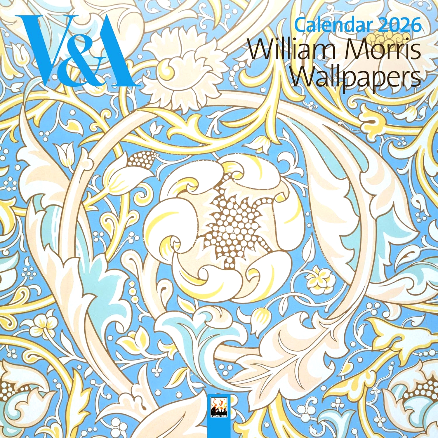 现货 V&A博物馆 威廉莫里斯 墙纸图样 2026年挂历 英文原版 进口艺术日历 V&A: William Morris Wallpapers Wall Calendar