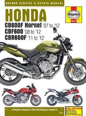 [预订]Honda CB600 Hornet, CBF600 & CBR600F (07 - 12) Haynes Repair Manual 9781785213823