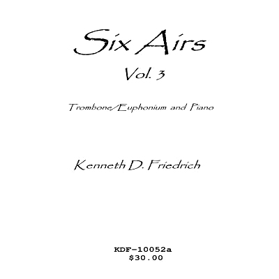 预订 Six Airs for Solo and Piano, Vol. 3 - trombone/euphonium version: 9781523248452