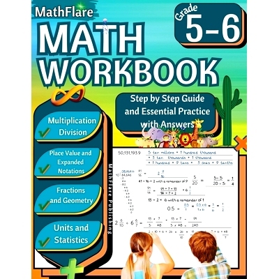 预订 MathFlare - Math Workbook 5th and 6th Grade: Math Workbook Grade 5-6: Multiplication and Division, Fractions, Decim