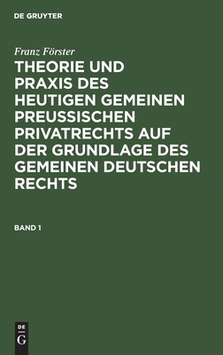 【预订】FÖRSTER: PREUS. PRIVATRECHT BD. 1   TPHG 9783111105307