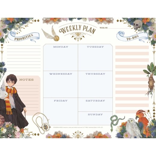 预订 Harry Potter: Floral Fantasy Weekly Planner Notepad 哈利波特：花卉幻想周计划记事本: 9781647226879