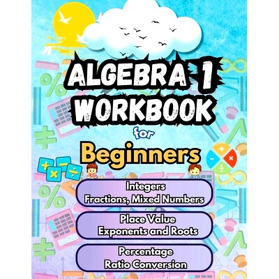 预订 Summer Math Algebra 1 Workbook for Beginners Bridge Building Activities: Essential Skills Practice Worksheets: 9798