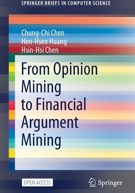 【预订】From Opinion Mining to Financial Argument Mining