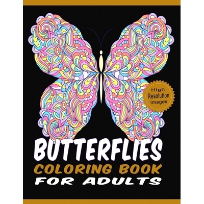 预订 Butterflies Coloring Book for Adults: Floral Butterflies with Diverse Styled Coloring Pages Large Size High Resolut