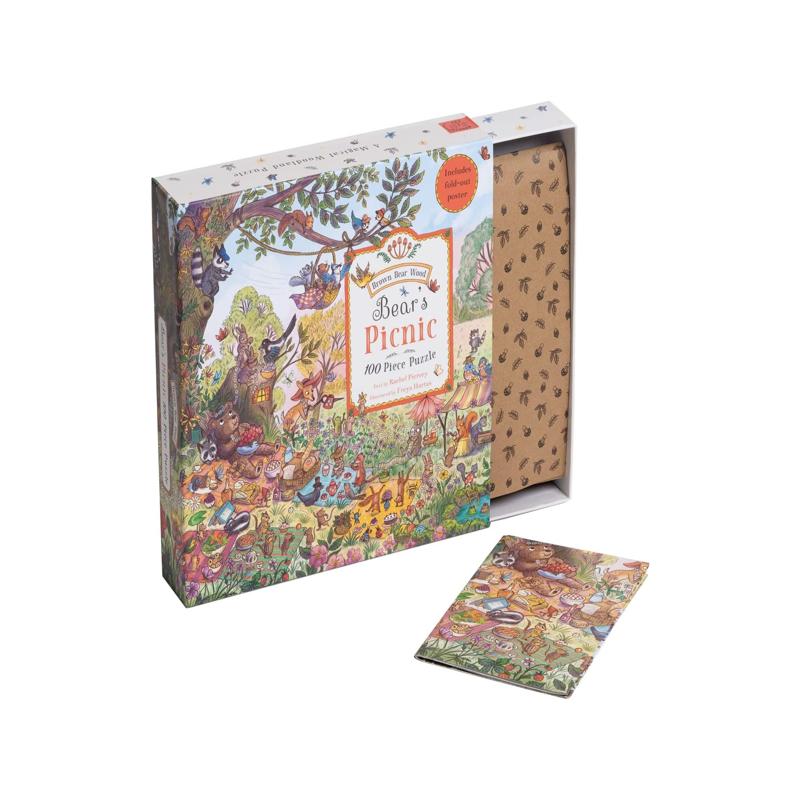 小熊的野餐 100块拼图 Freya Hartas插画 礼品书 英文原版 Bear's Picnic Jigsaw Puzzle: A Magical Woodland
