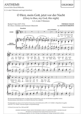 预订 O Herr, mein Gott, jetzt vor der Nacht (Glory to thee, my God, this night) 夜臨前，讚美歸於祢，我的神: 978019335936