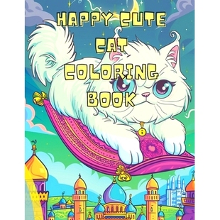Book 预订 Cats drawings color Happy Beautiful fun Coloring Landscape easy Cat Animals Designs Cute Beach