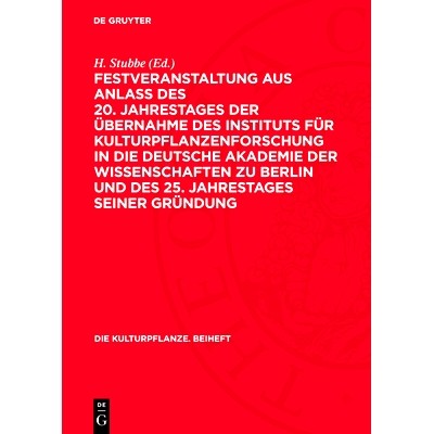 vom 25. bis 27. Juni 1968 in Gatersleben
