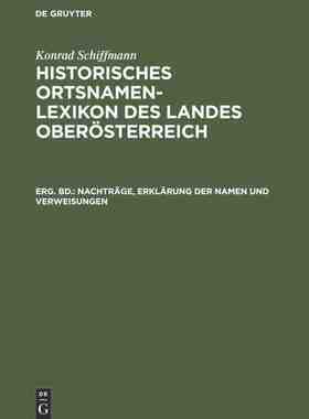 【预订】Nachträge, Erklärung der Namen und Verweisungen 9783486775532