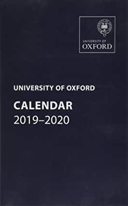 【预订】University of Oxford Calendar 2019-2020