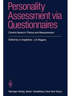预订 Personality Assessment via Questionnaires: Current Issues in Theory and Measurement: 9783642707537
