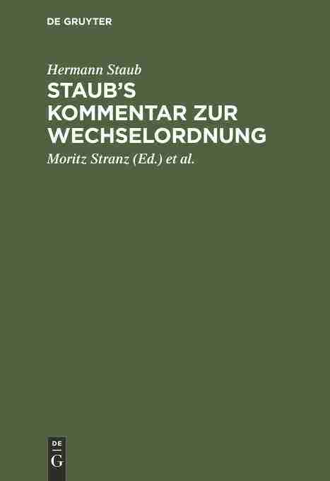 【预订】Staub’s Kommentar zur Wechselordnung 9783111303857