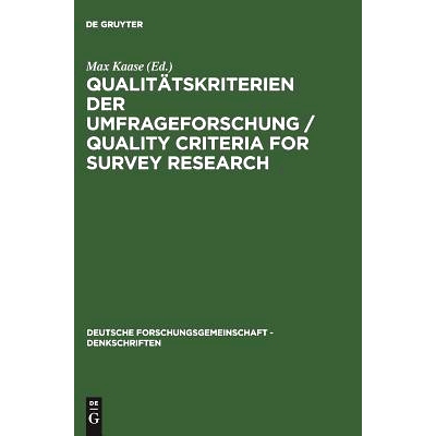 预订 Qualitätskriterien der Umfrageforschung / Quality Criteria for Survey Research: Denkschrift / Memorandum: 97830500