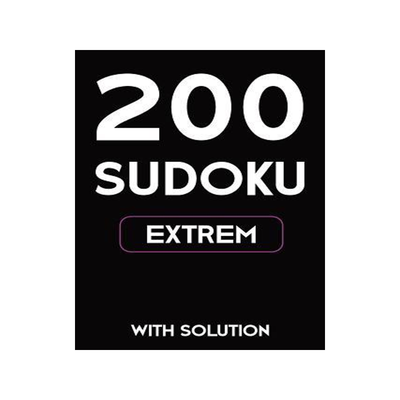 [预订]200 Sudoku extrem with solution: Puzzle Book, 9x9, 2 puzzles per page 9781079423631