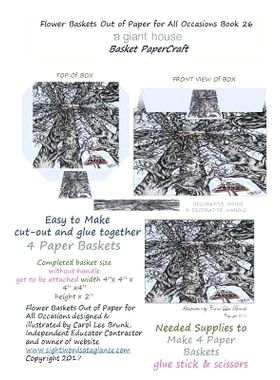 预订 Flower Baskets Out of Paper for All Occasions Book 26: a giant house Basket PaperCraft: 9781978145993