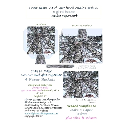 预订 Flower Baskets Out of Paper for All Occasions Book 26: a giant house Basket PaperCraft: 9781978145993