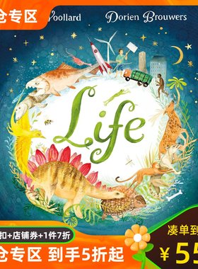英文原版 生命 世界的起源 儿童精装绘本 水彩科普历史 美商培养 Life Discover how our world began