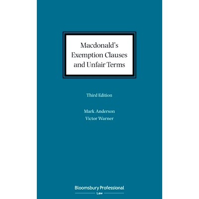 预订 Macdonald’s Exemption Clauses and Unfair Terms 麦当劳豁免条款和不公平条款: 9781526503718
