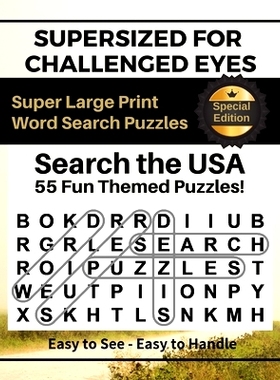 预订 SUPERSIZED FOR CHALLENGED EYES, Special Edition - Search the USA: Super Large Print Word Search Puzzles: 9798650054