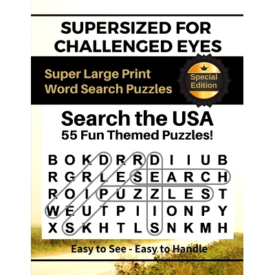 预订 SUPERSIZED FOR CHALLENGED EYES, Special Edition - Search the USA: Super Large Print Word Search Puzzles: 9798650054