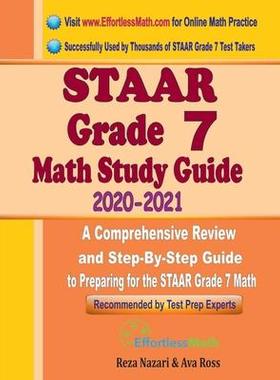 [预订]STAAR Grade 7 Math Study Guide 2020 - 2021: A Comprehensive Review and Step-By-Step Guide to Prepari 9781646124053