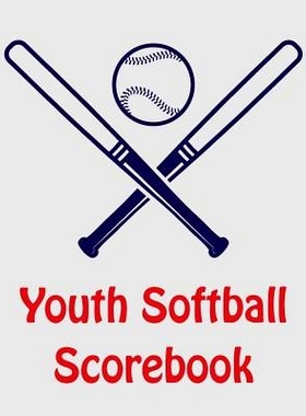 预订 Youth Softball Scorebook: 100 Scorecards For Baseball and Softball: 9781097627349