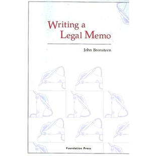 Writing Bronsteen撰写法律备忘录 Memo 9781599410029 Legal 预订
