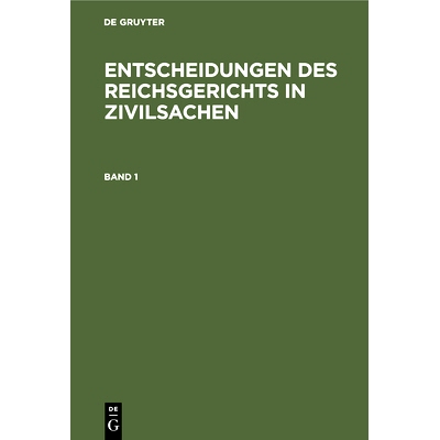 预订 Entsch.Reichsgerichts In Zivilsachen Bd. 1 Ergz0: 9783112339657