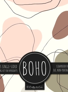 预订 Boho Scrapbook Paper Pad: Bohemian Abstract 8x8 Decorative Paper Design Scrapbooking Kit for Cardmaking, DIY Crafts